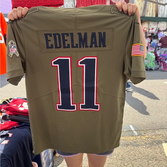 NFL Patriots Olive Green Team Apparel Jersey - Picture 2 of 3